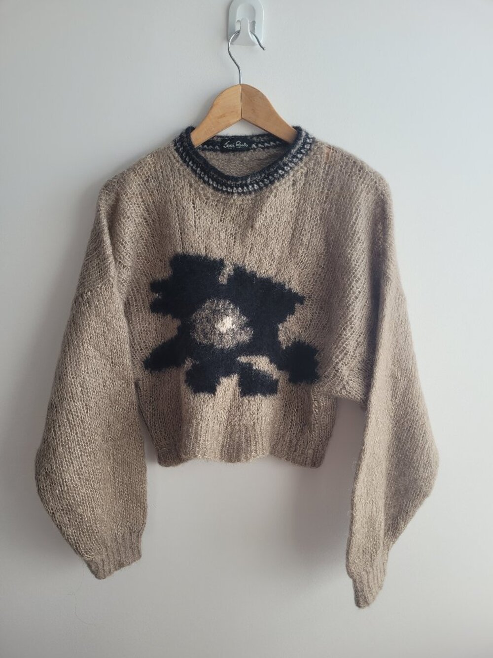 José Paris Hand-Knit Natural Fibre Cropped Sweater-Small